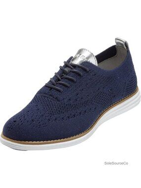 Knit Wingtip Oxford Lace-Up Business Casual Shoes